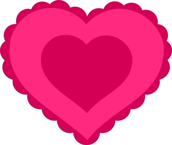 Pink Lace Heart clip art Free vector in Open office drawing.