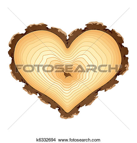 Clip Art of vector wooden cut of a tree log k17946188.