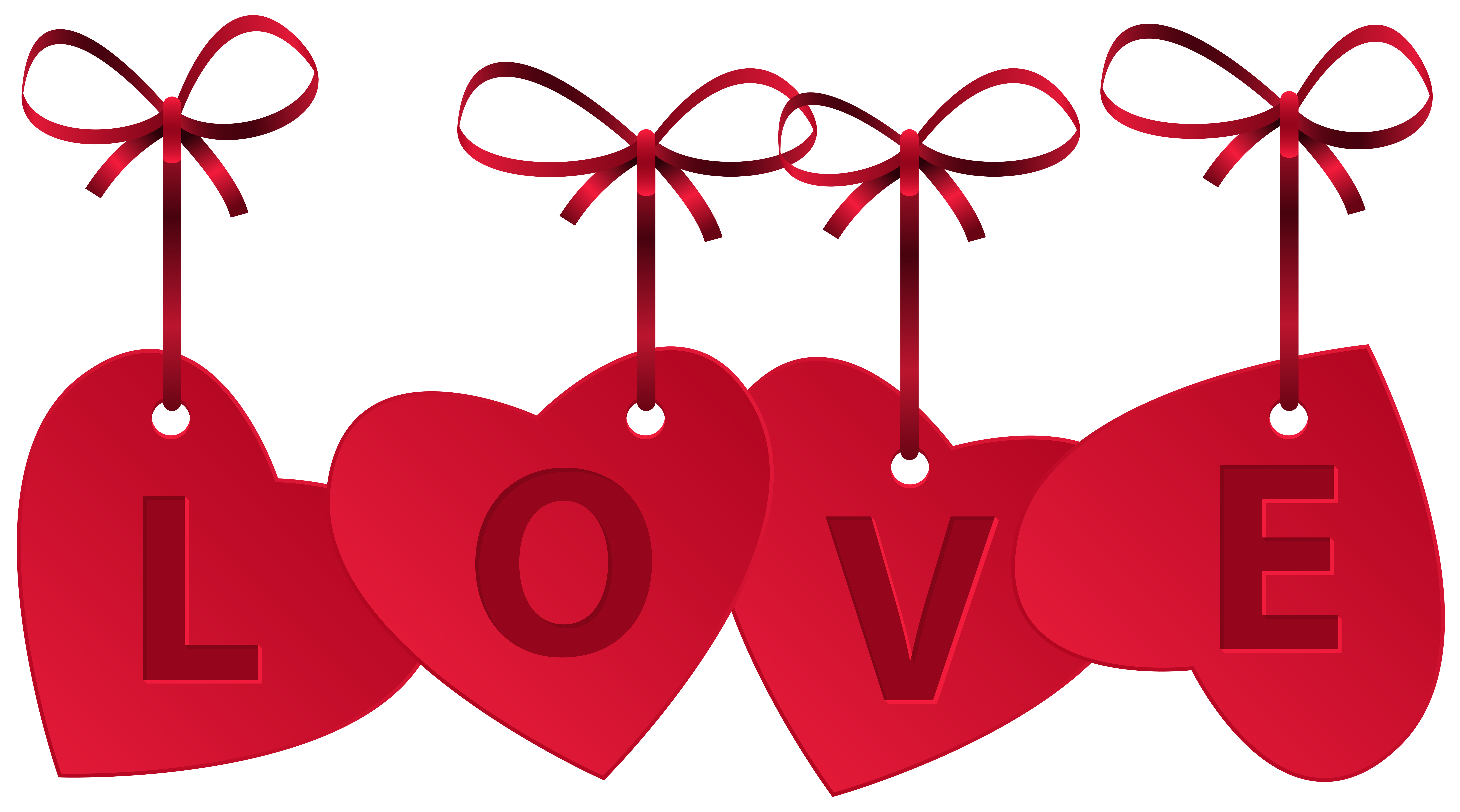 Hearts with Love Decoration PNG Clip Art Image.