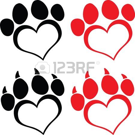 1,880 Paw Print Heart Cliparts, Stock Vector And Royalty Free Paw.