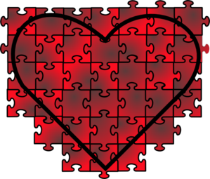 Heart Puzzle With Red Black Gradient Clip Art at Clker.com.