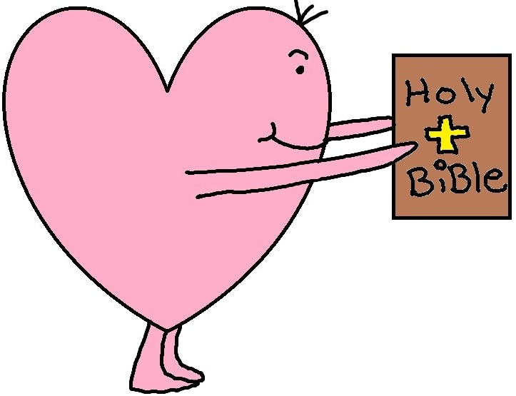 Heart Reading Bible Clipart.