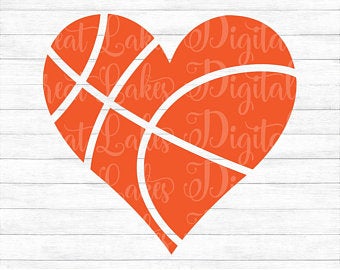 Basketball heart svg.