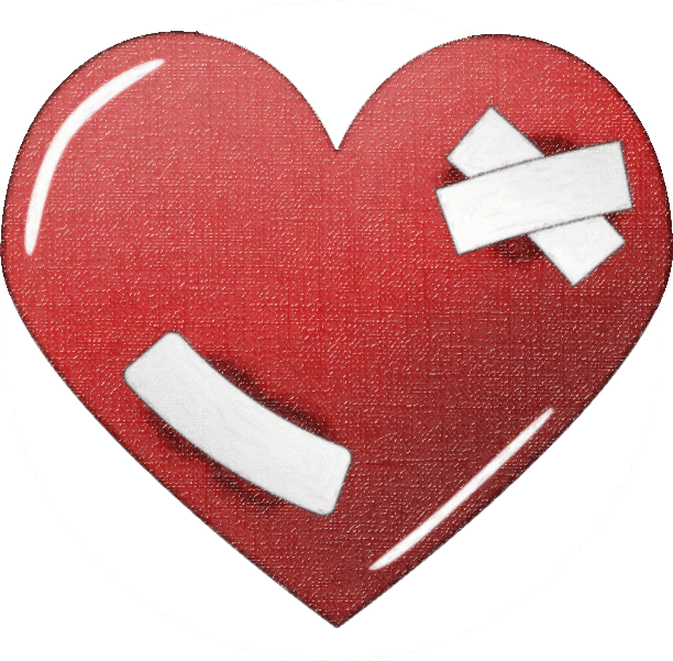 Broken Heart With Bandaid Clipart.