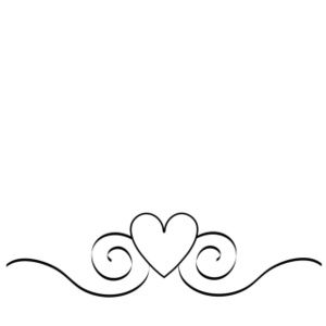 Love Clipart Image: Border graphic with swirls and a heart.