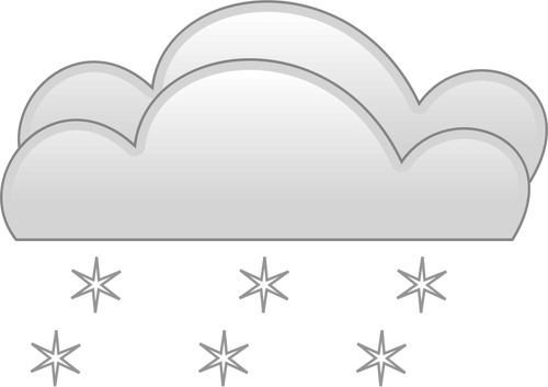 Pastel colored overcloud heavy snow sign vector clip art.