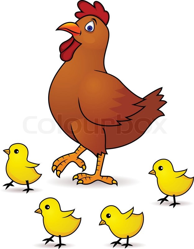 Clipart Hen And Chicks.