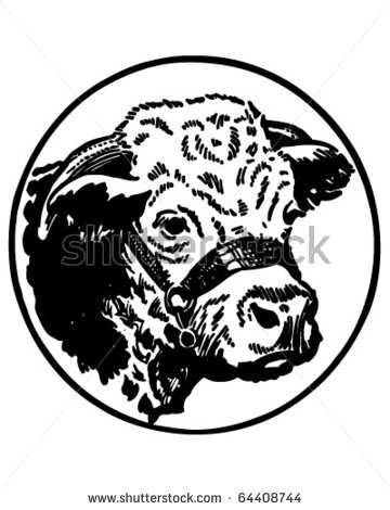 Hereford Bull Head Clip Art.