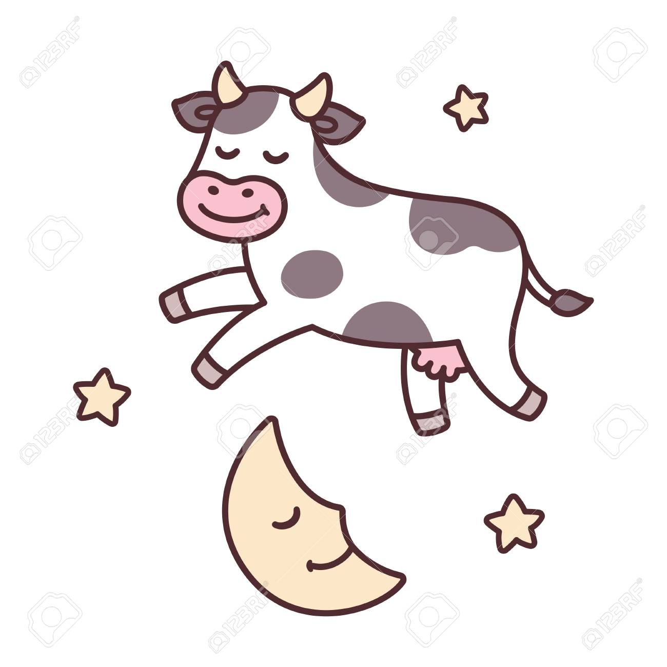 The cow jumped over the moon, from traditional nursery rhyme...