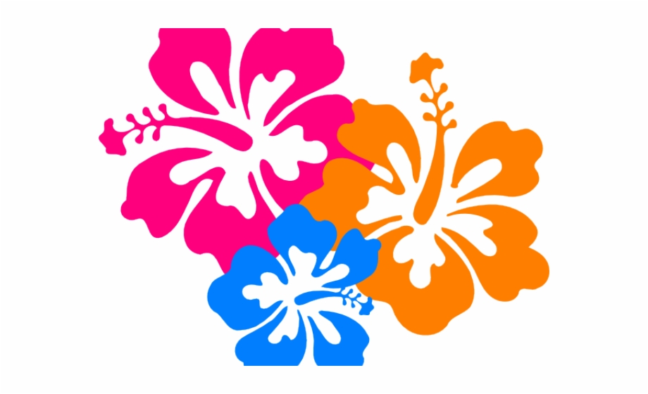 Hawaiian Flowers Cartoon.