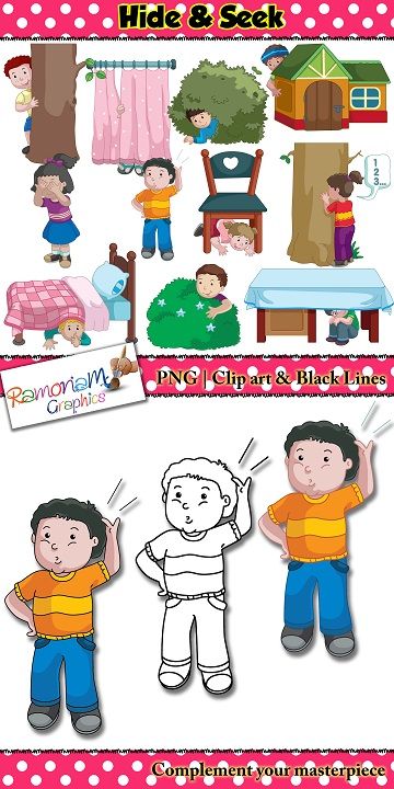 Kids Hide & Seek Clip art.