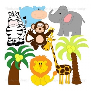 Baby Jungle Animals Clipart.