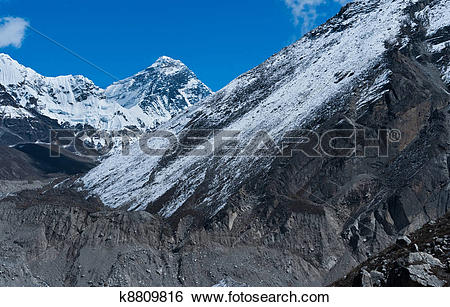 Stock Images of Everest or Chomolungma: highest peak in the world.