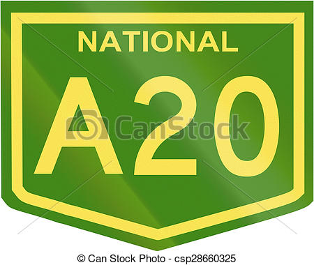 Clip Art of Australian National Highway Number A20.