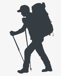 Free Hiker Silhouette Clip Art with No Background.