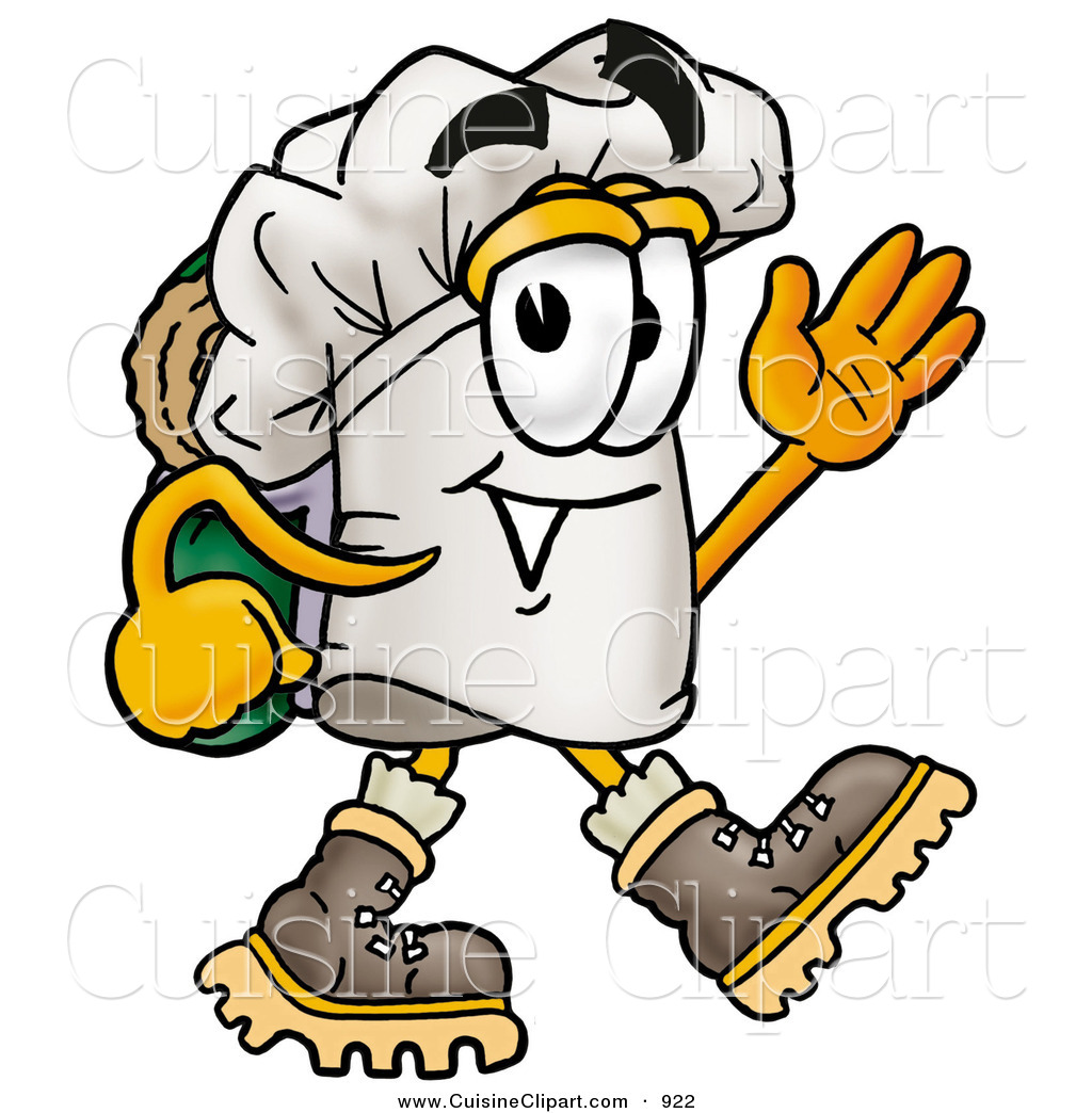 Cuisine Clipart of a Smiling Chefs Hat Mascot Cartoon Character.