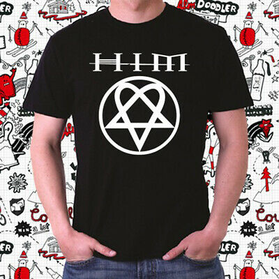 HIM BAND LOGO Rock Band Men\'s Black T.