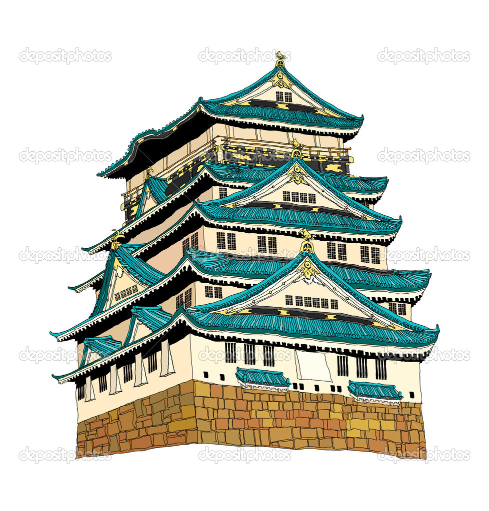 Himeji Castle Vector Illustration — Stock Vector © zzve #13463388.