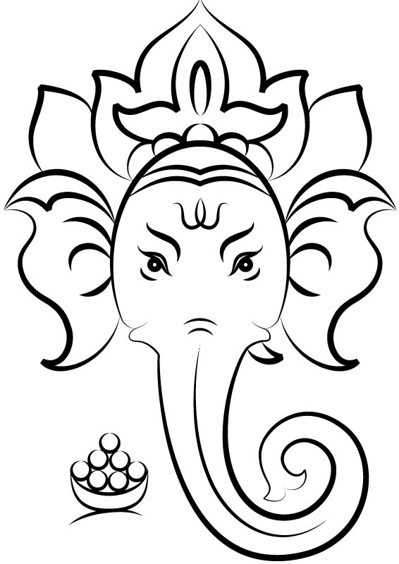 Ganesha Hindu God Clip Art.