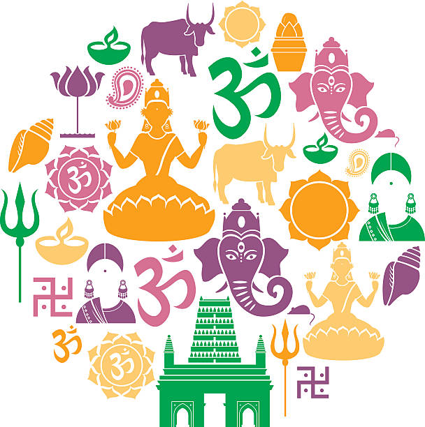 Best Hindu Temple Illustrations, Royalty.