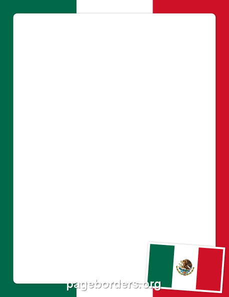 Mexican Flag Border: Clip Art, Page Border, and Vector.