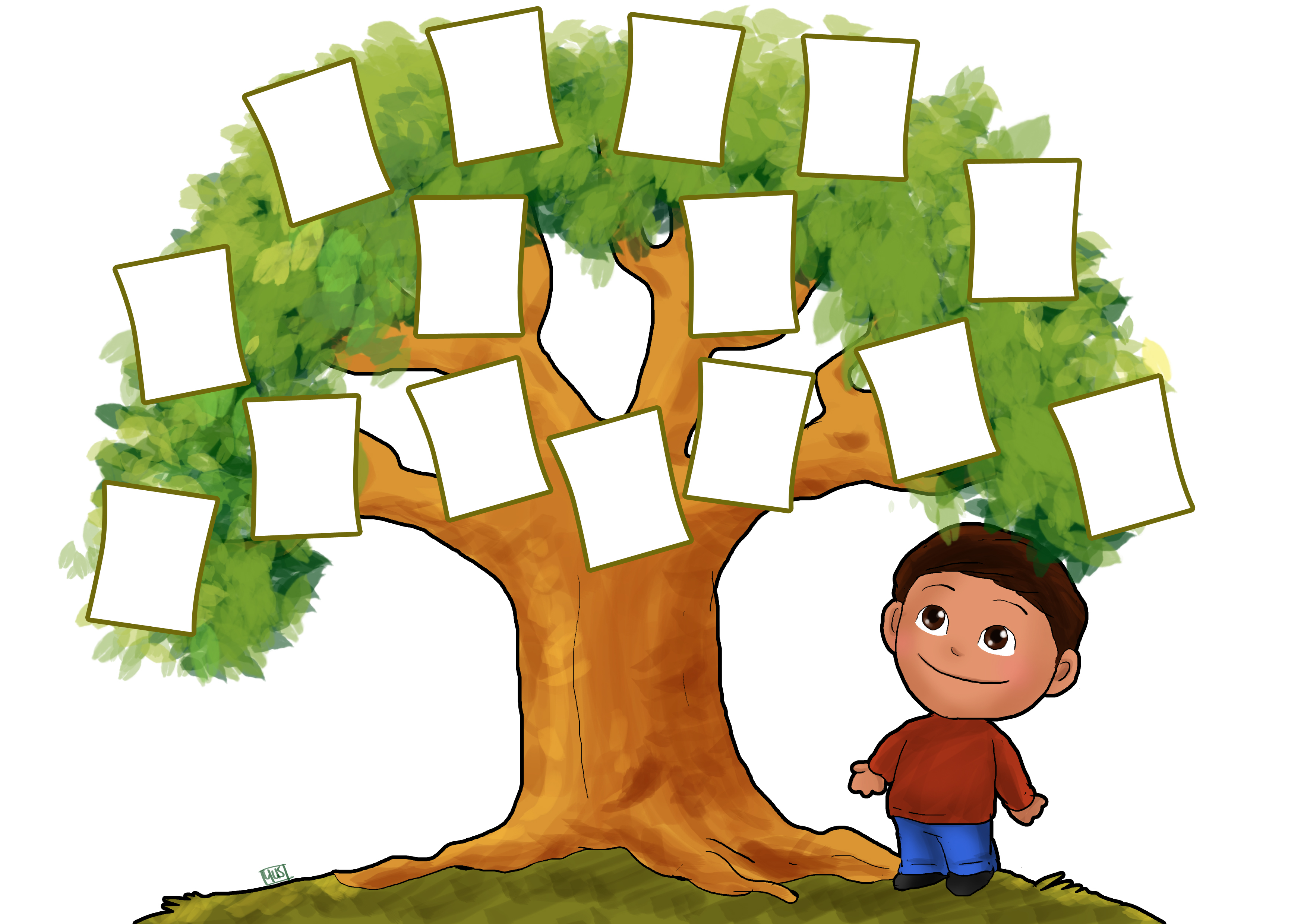 Family tree family history templates clipart.