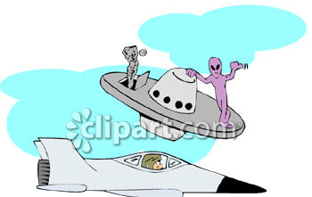 Alien On His Spaceship Trying to Hitch a Ride with a Military.