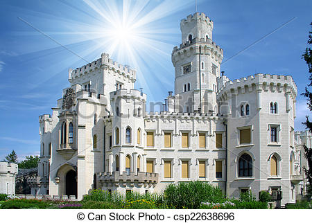 Stock Photographs of Hluboka castle.