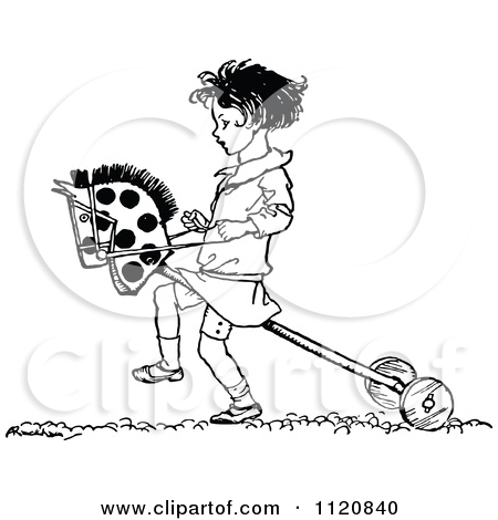 Clipart Of A Retro Vintage Black And White Girl Playing With A.