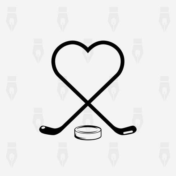 Hockey Heart svg, Hockey Heart digital clipart files for Design, Printing,  Cutting or more. Instant files included svg, png, dxf.