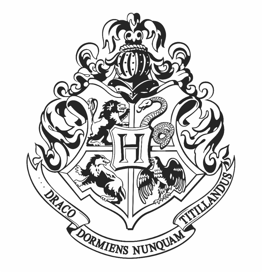 Hogwarts Logo Black And White Png.