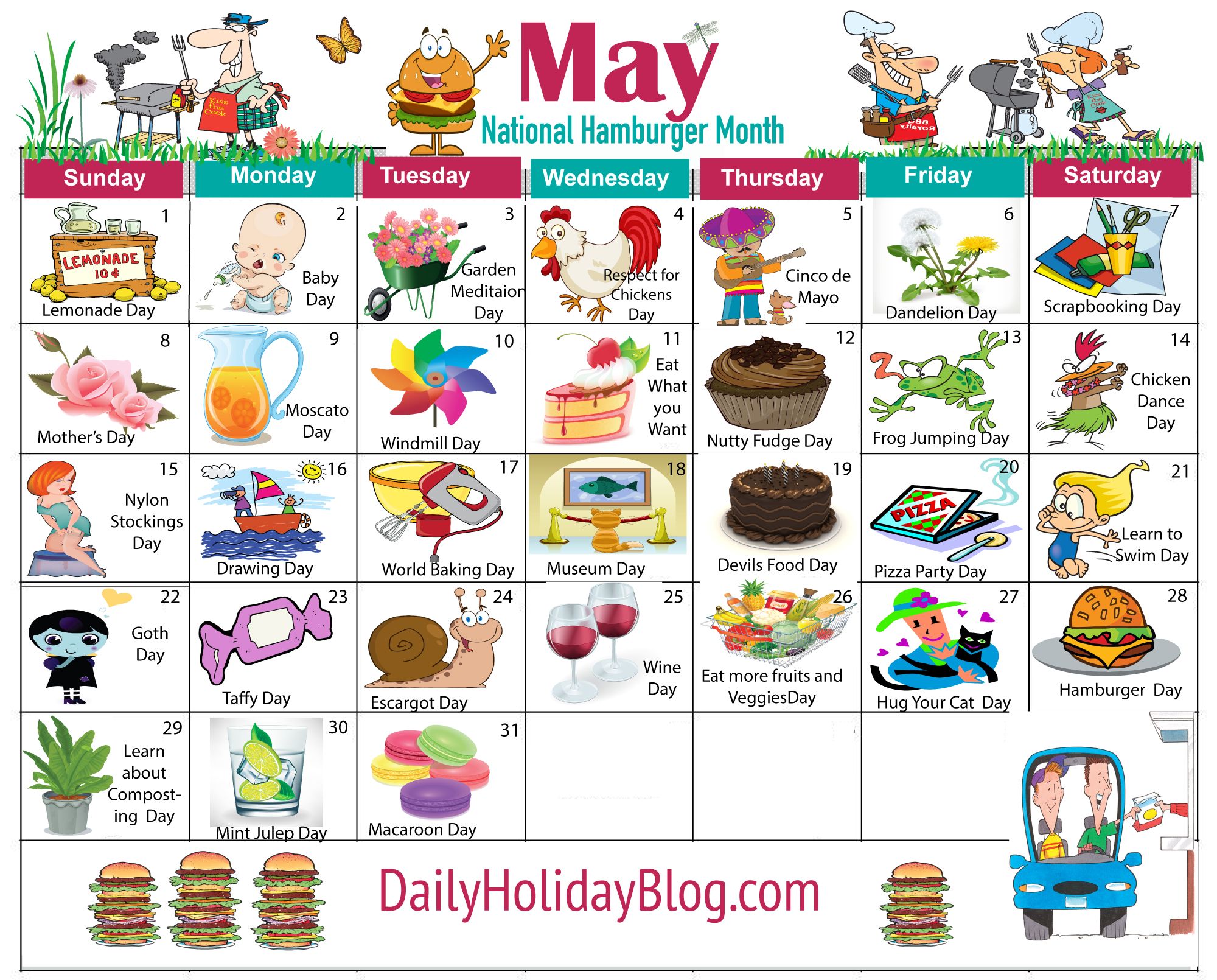 2024 May Calendar With Holidays Clip Clipart Black And White Gail Merrill