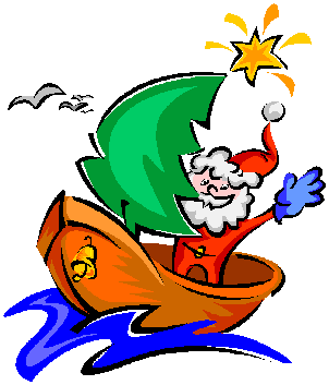 Christmas boat clipart.