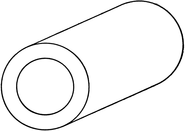 Oblique View Of Hollow Cylinder.