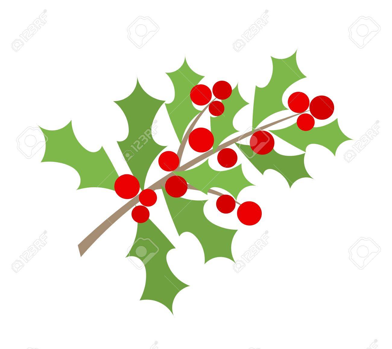 Christmas Branch Of Holly Berry Royalty Free Cliparts, Vectors, And.