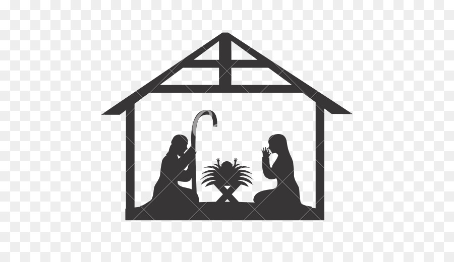 Holy Family Silhouette Nativity scene Christmas Clip art.