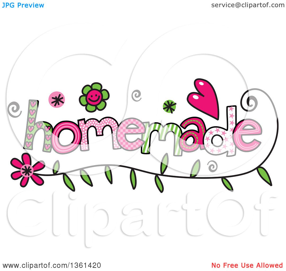 Clipart of Colorful Sketched Homemade Word Art.