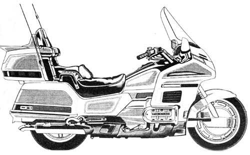 Honda Goldwing Motorcycle Clipart.
