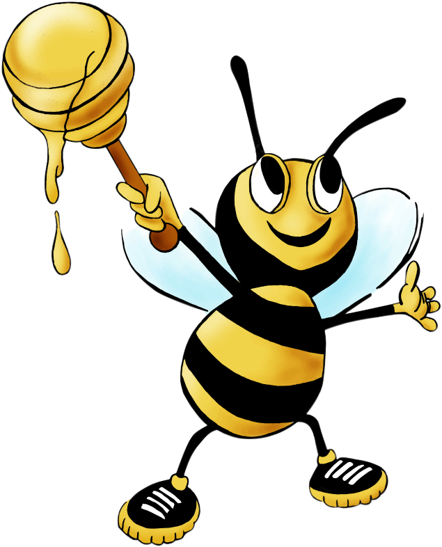 Free Cartoon Honey Bee Clip Art.