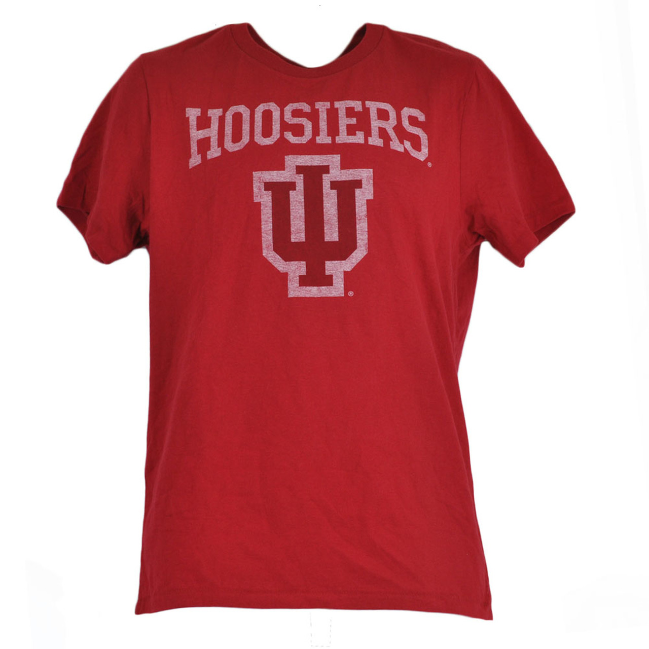 NCAA Indiana Hoosiers Distressed Red Basic Logo College Shirt Tshirt Tee.