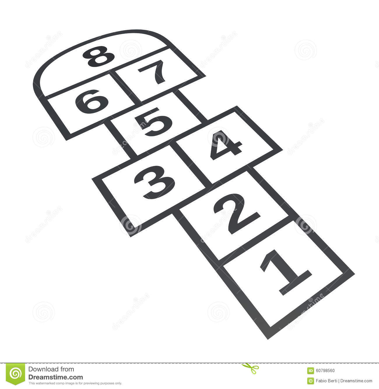 Hopscotch. Isolated On White Background Stock Illustration.