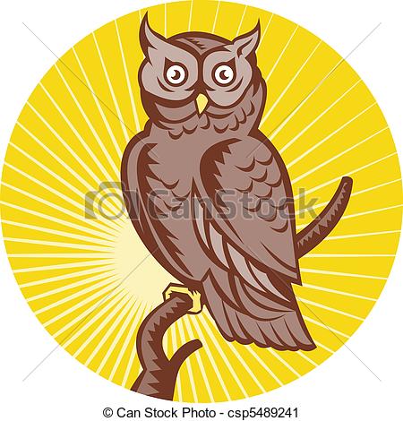Great horned owl Illustrations and Clipart. 68 Great horned owl.