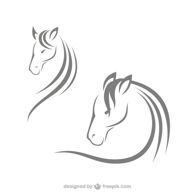 Horse head logos Vector.