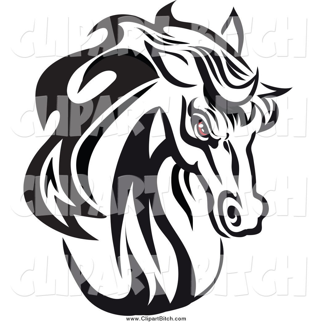 Horse Head Clipart Black And White.