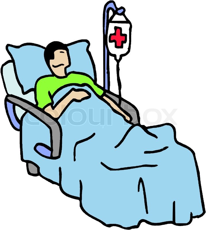 Cartoon Person In Hospital Bed Clip Art free image.
