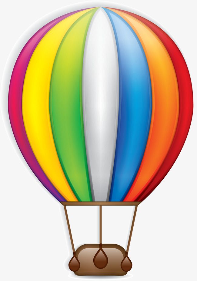 Colorful Cartoon Hot Air Balloon.