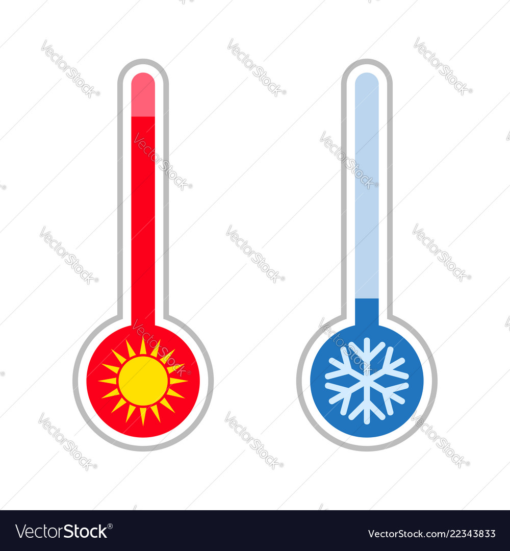 Meteorology thermometers measuring hot and cold.