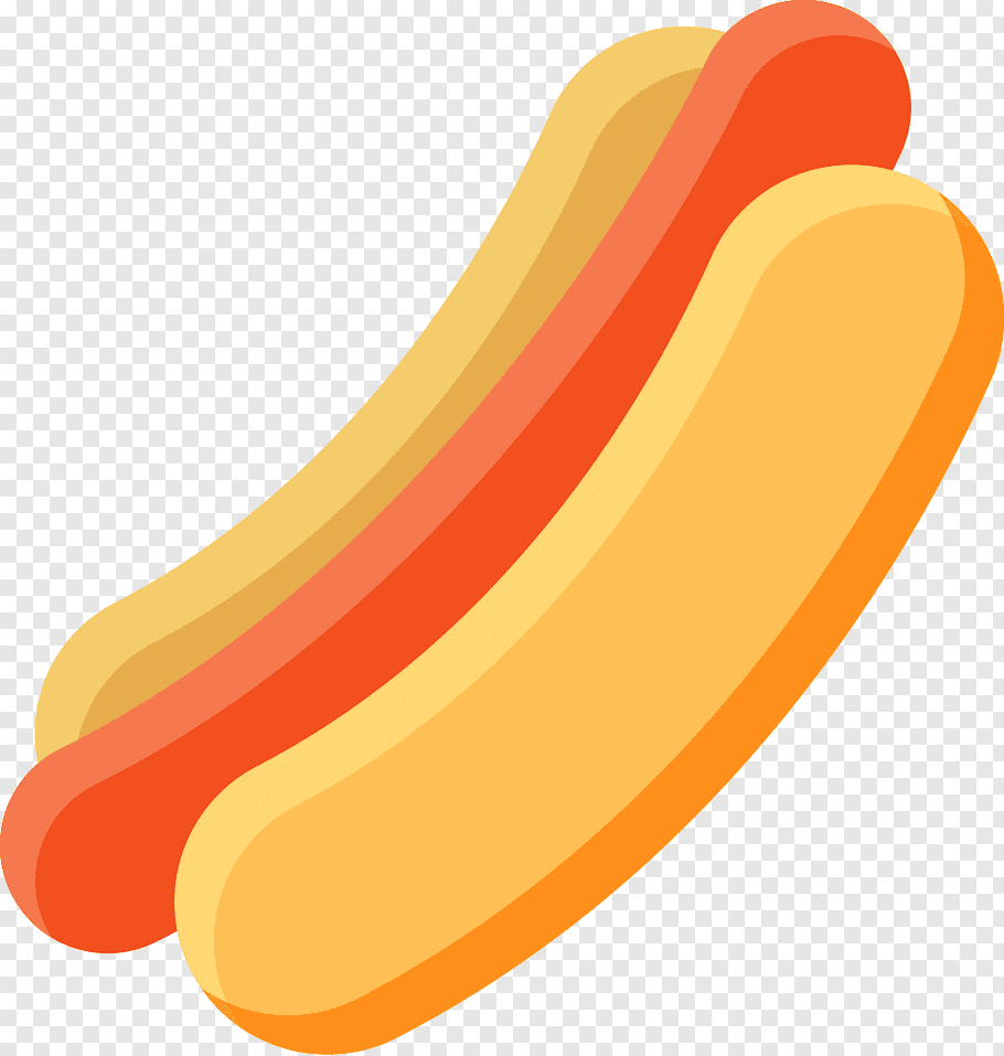 Sausage with bread, Hot dog Sausage, Cartoon hot dog food.