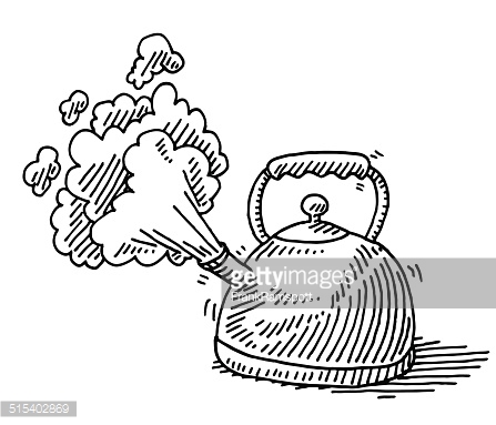Boiling water steam clipart.