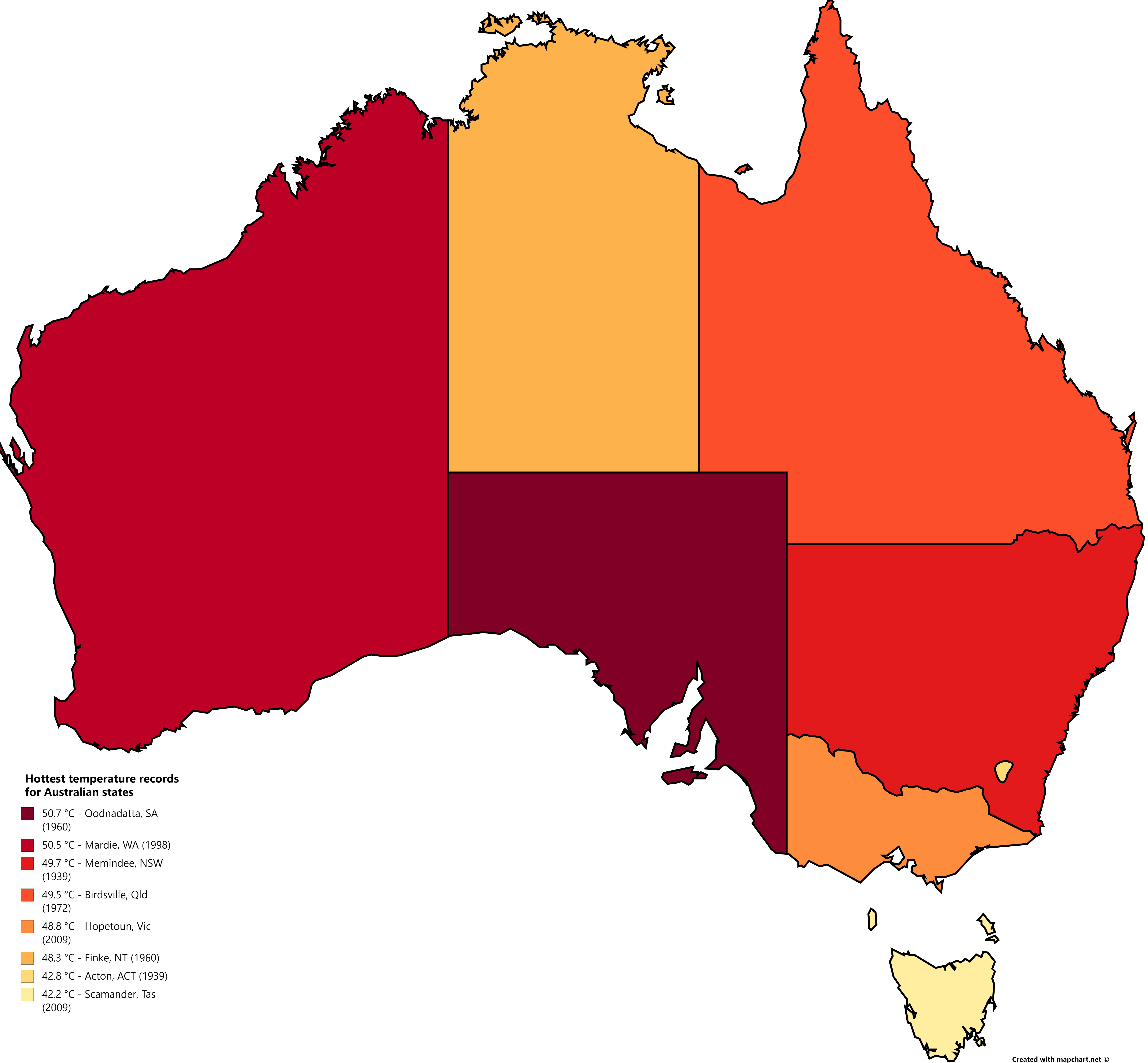 File:Hottest temperatures recorded in Australian States and.